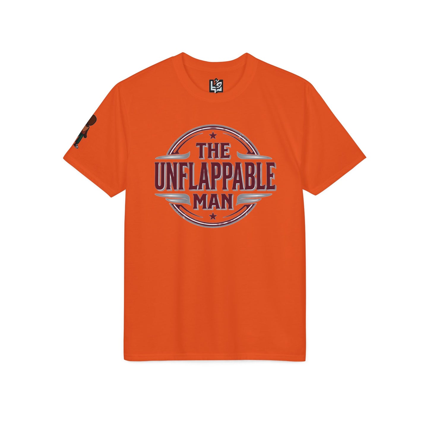 The Unflappable Man T-Shirt – Vintage Badge Graphic Tee for Calm, Confident Guys