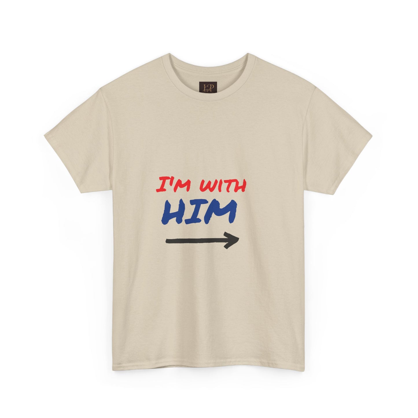 I'm With Him Unisex Heavy Cotton Tee - Casual Statement Tee for Any Occasion
