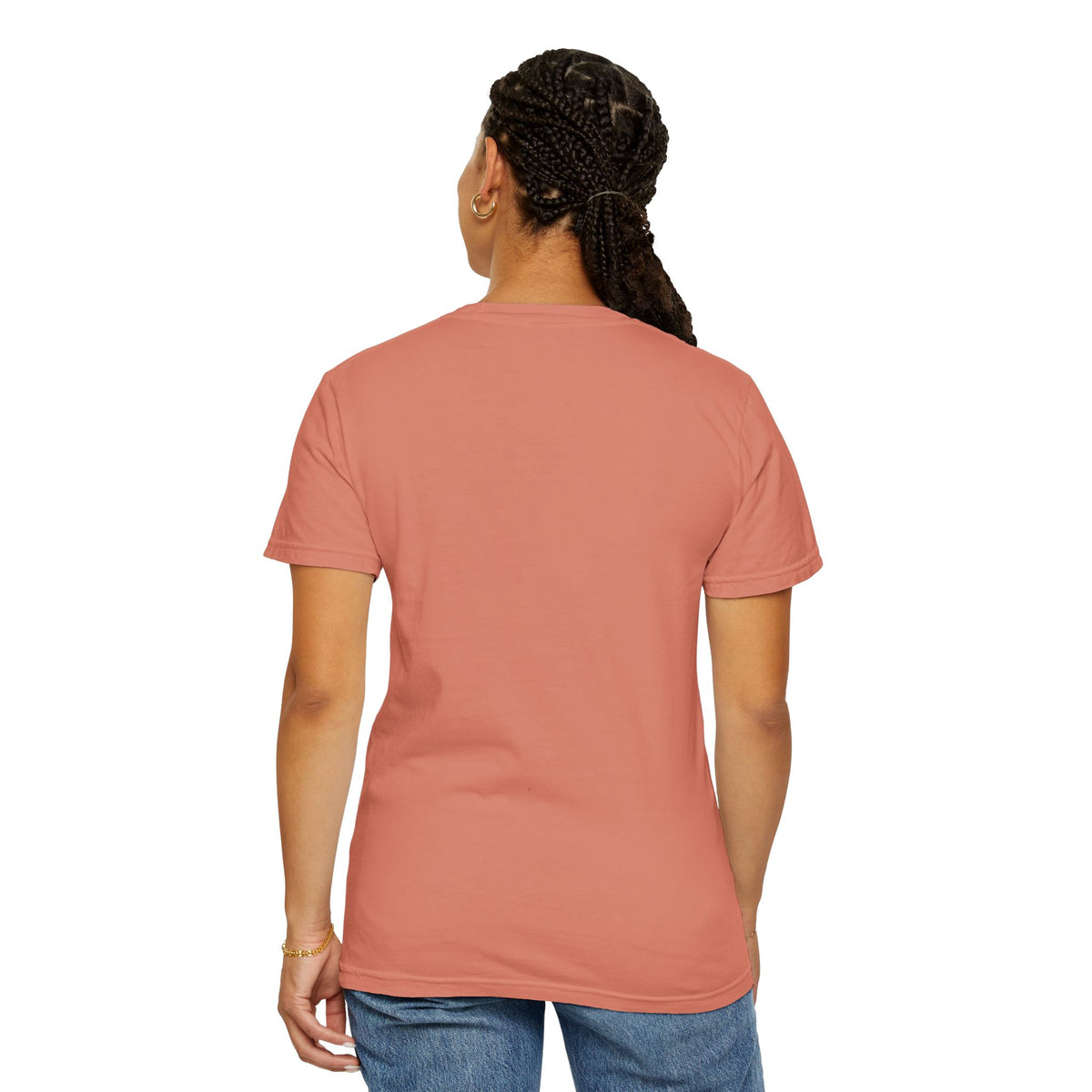 T-Shirt — Tiny Red-Haired Skateboarder Chest Graphic, Minimal Streetwear Tee