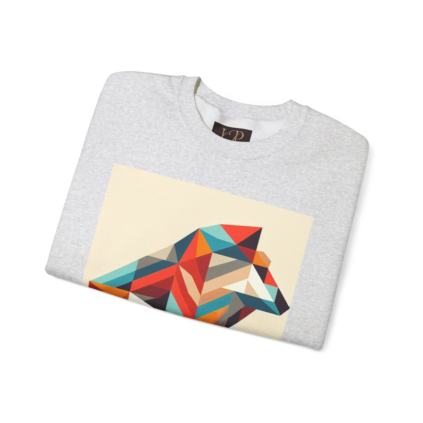 Geometric Wolf Crewneck Sweatshirt - Inspirational Quote Apparel