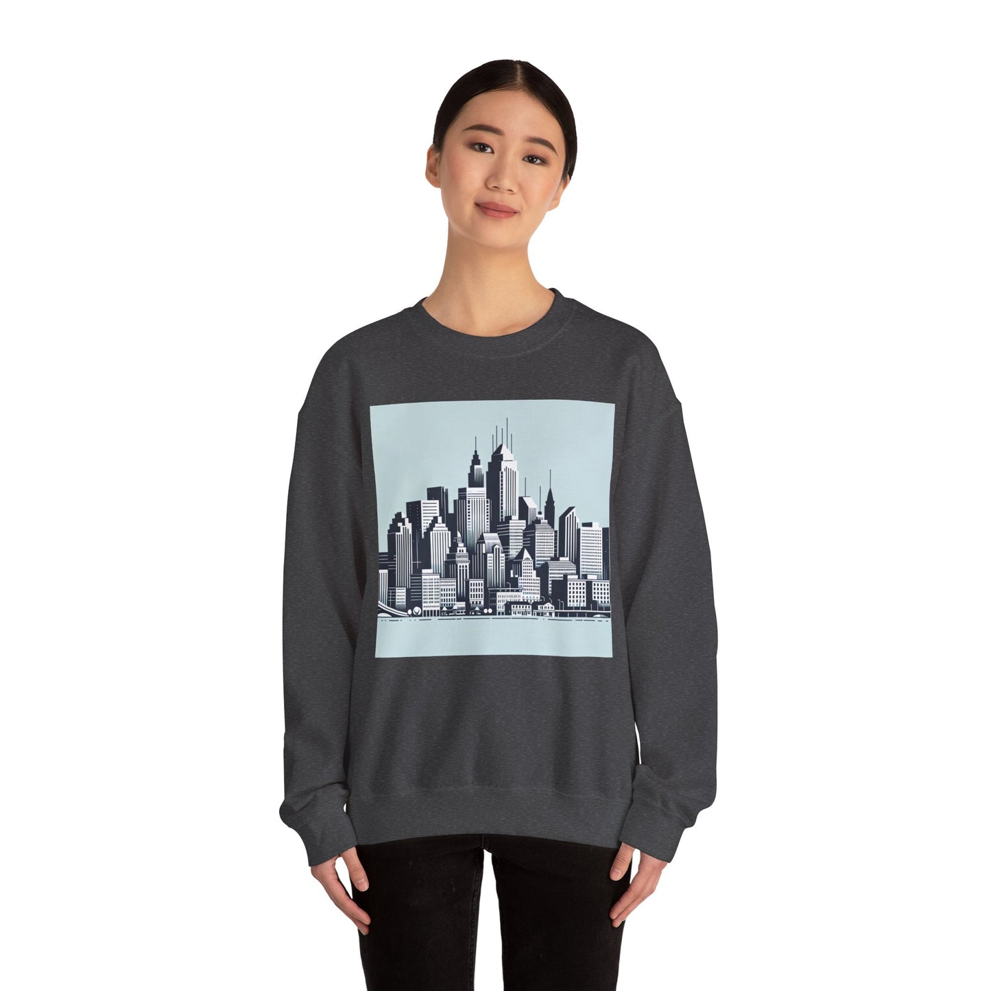 Cityscape Unisex Heavy Blend™ Crewneck Sweatshirt - Cozy Urban Vibes