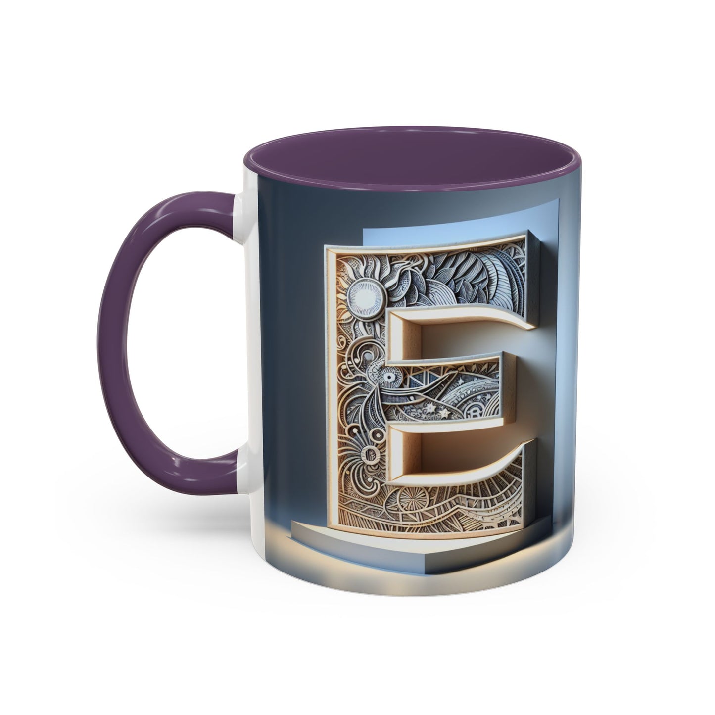 Personalized Elegant Accent Coffee Mug - Unique Monogram Design for Home or Office