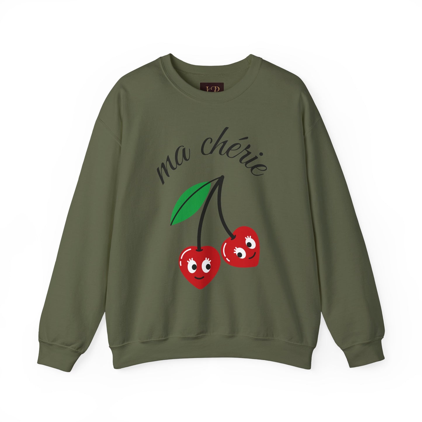 Cute Cherry Graphic Crewneck Sweatshirt - 'ma chérie'