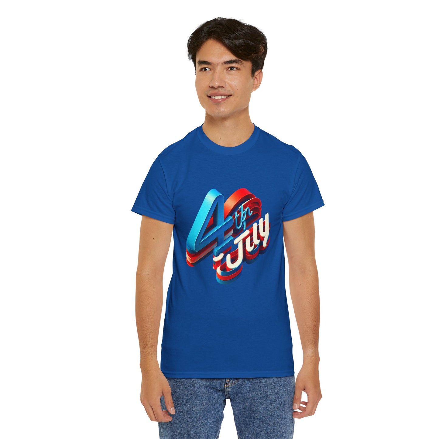 4th of July Unisex Heavy Cotton Tee, Patriotic Shirt, Independence Day Apparel, Summer Event T-Shirt, Casual Graphic Tee