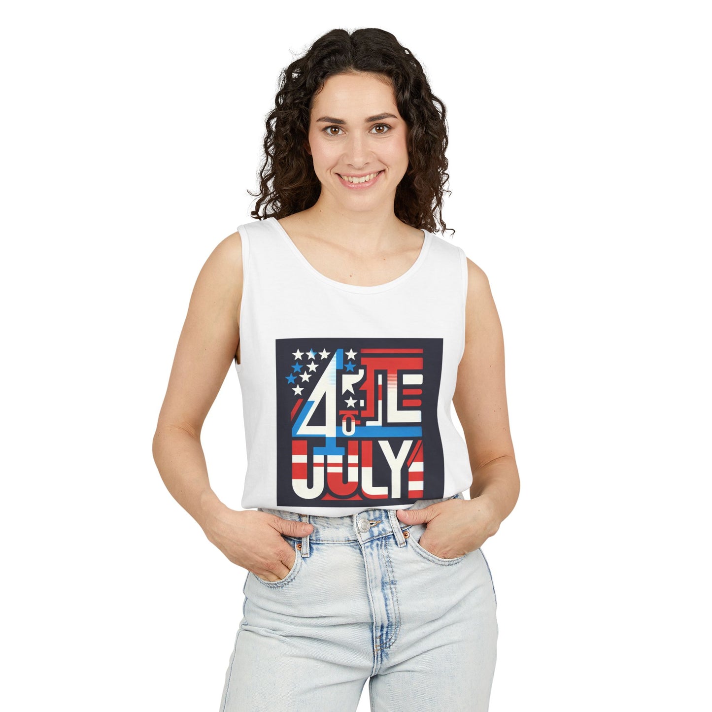 Patriotic Fourth of July Tank Top, American Flag Tee, Summer Celebration Apparel, Unisex Graphic Shirt, USA Independence Day Outfit