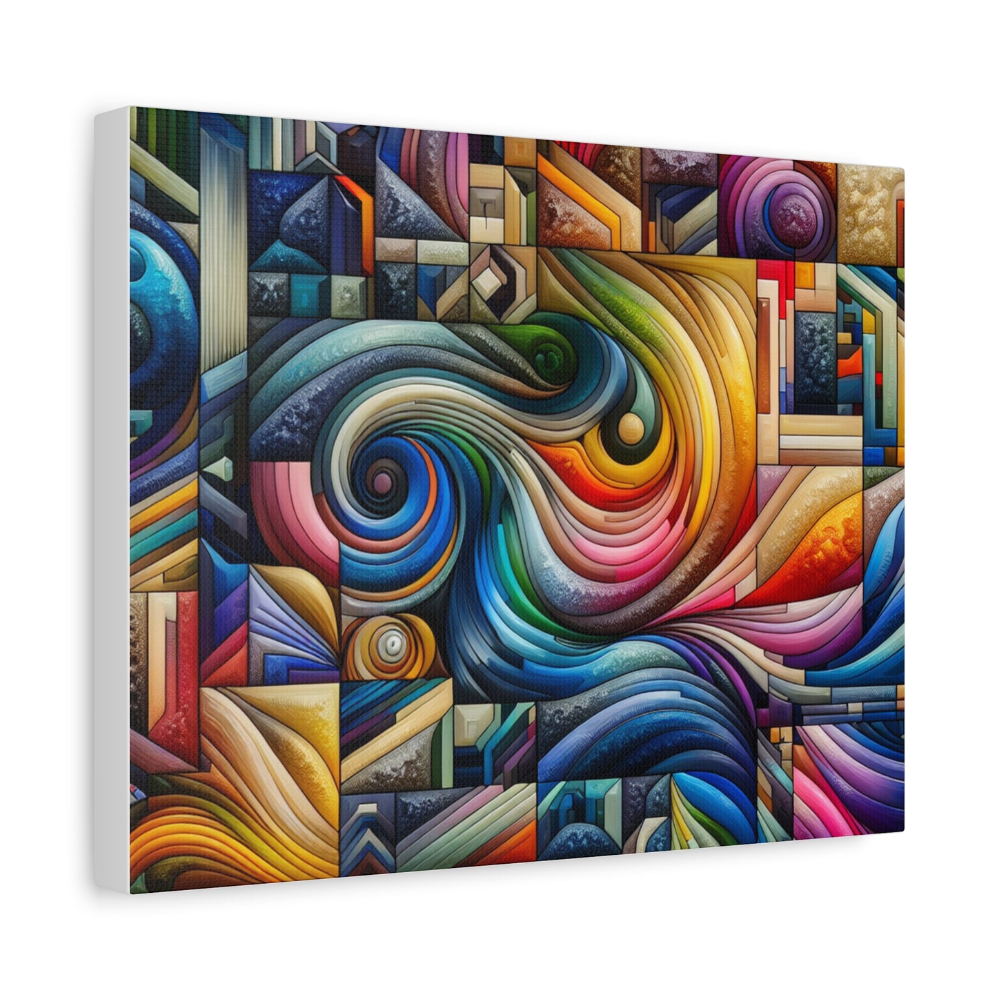 Vibrant Abstract Swirl Matte Canvas Art - Colorful Home Decor