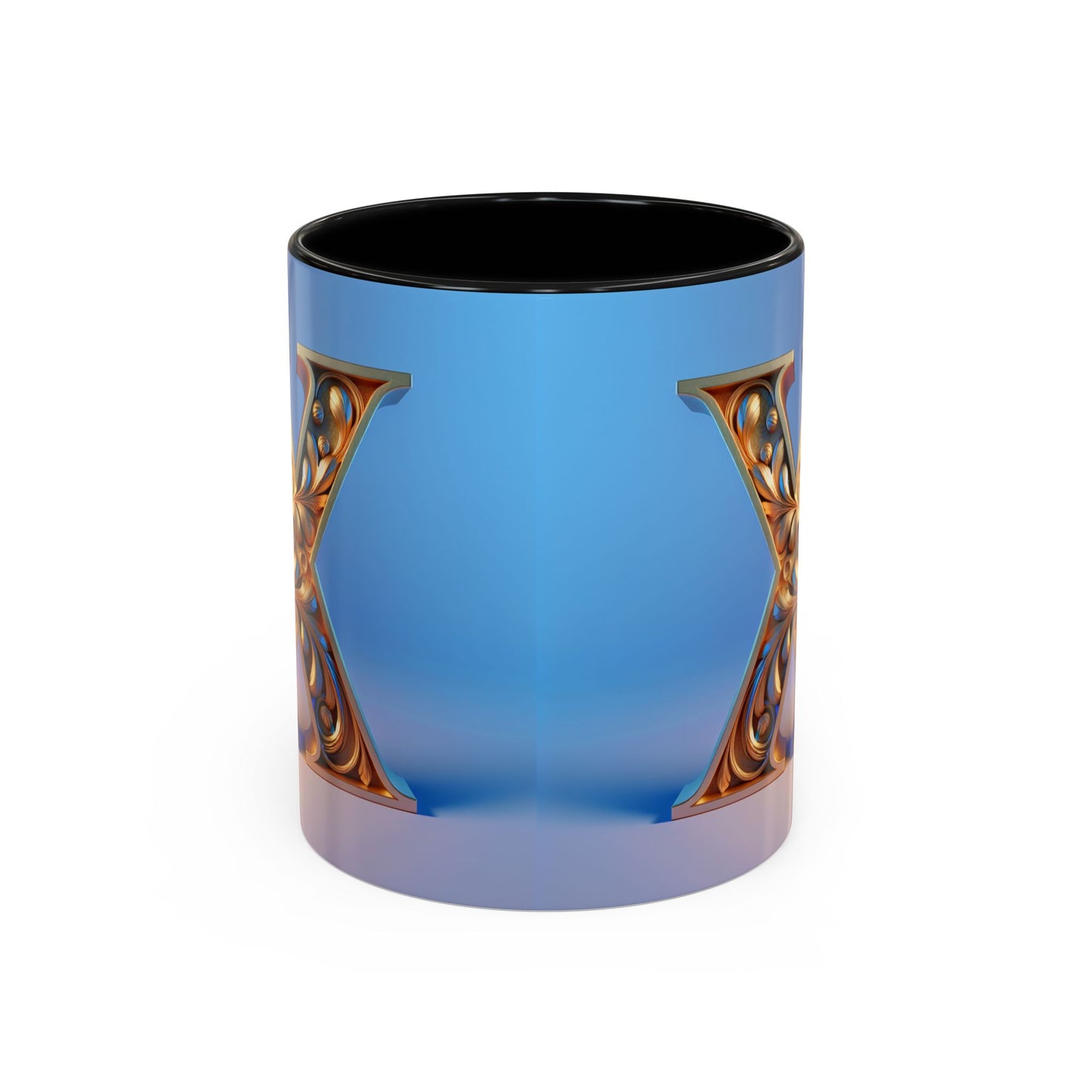 Elegant Monogram Accent Coffee Mug - Customizable X Design for Home & Gifts