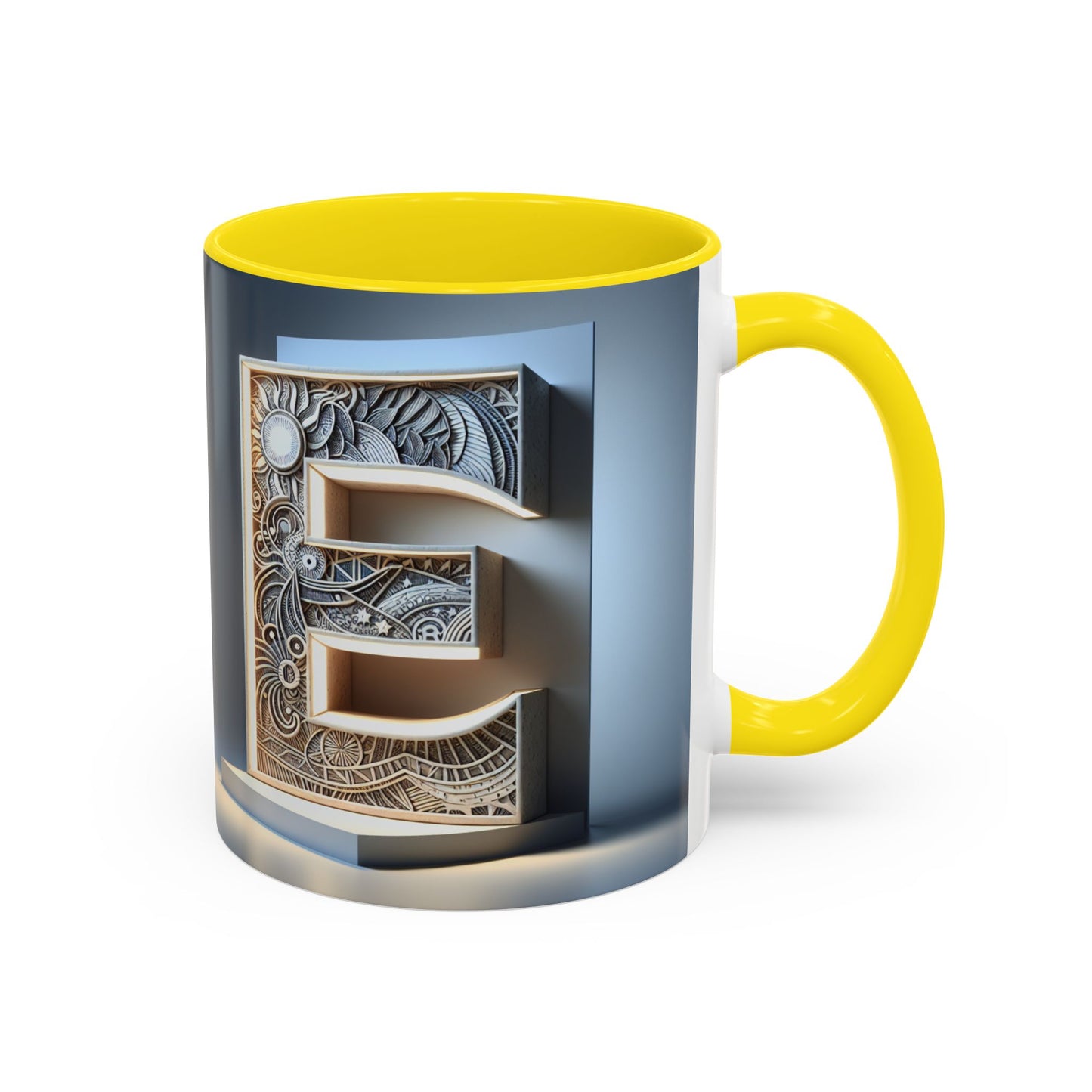 Personalized Elegant Accent Coffee Mug - Unique Monogram Design for Home or Office