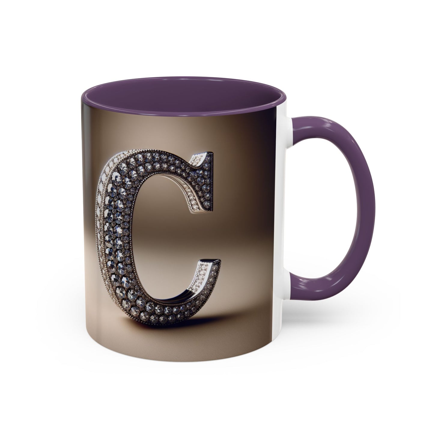 Elegant Initial 'C' Accent Coffee Mug - 11oz & 15oz Ceramics for Personalized Gifts