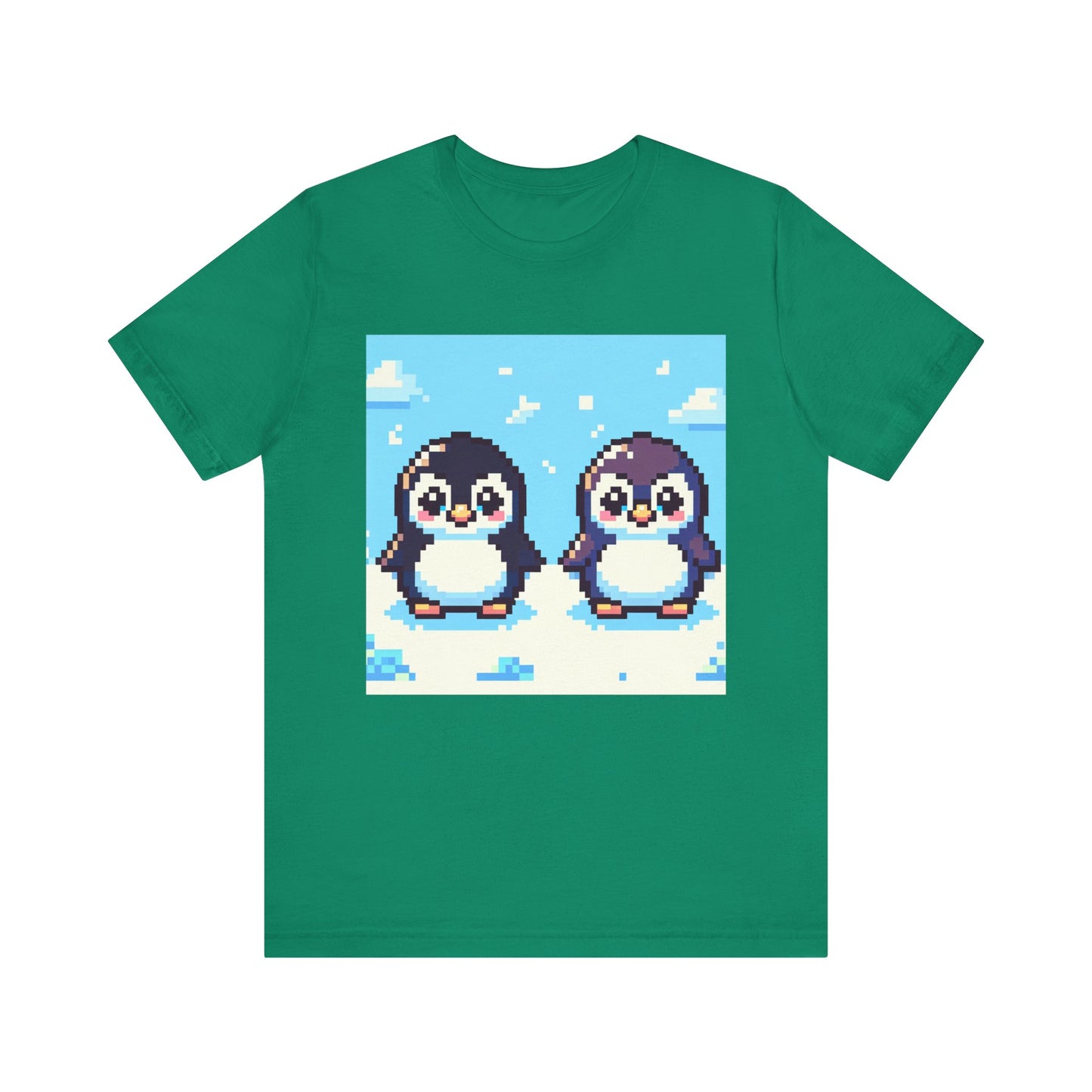 Cute Pixel Penguin Unisex Tee - Fun & Playful Short Sleeve Shirt for Animal Lovers