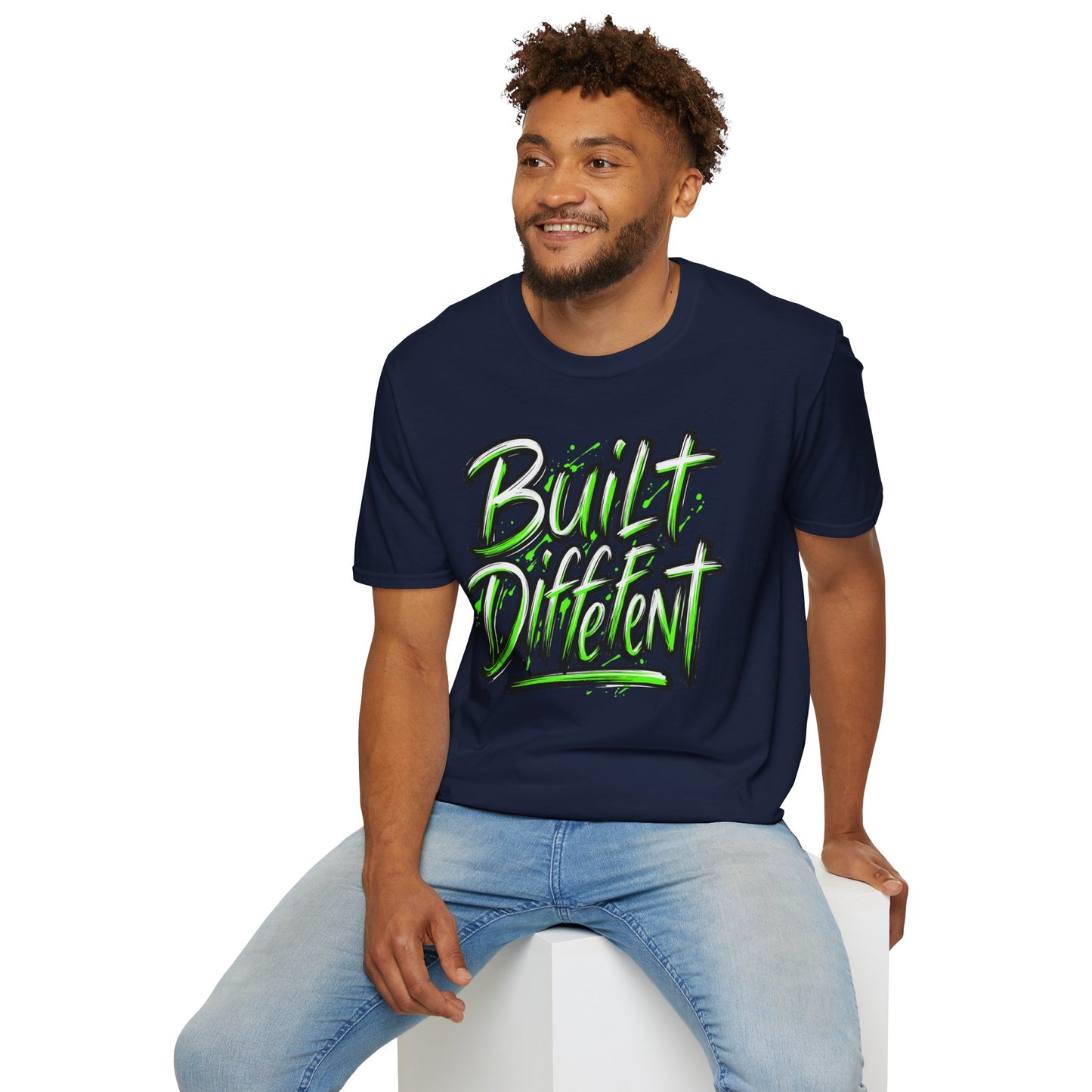 Built Different T-Shirt — Bold Neon Graffiti Tee