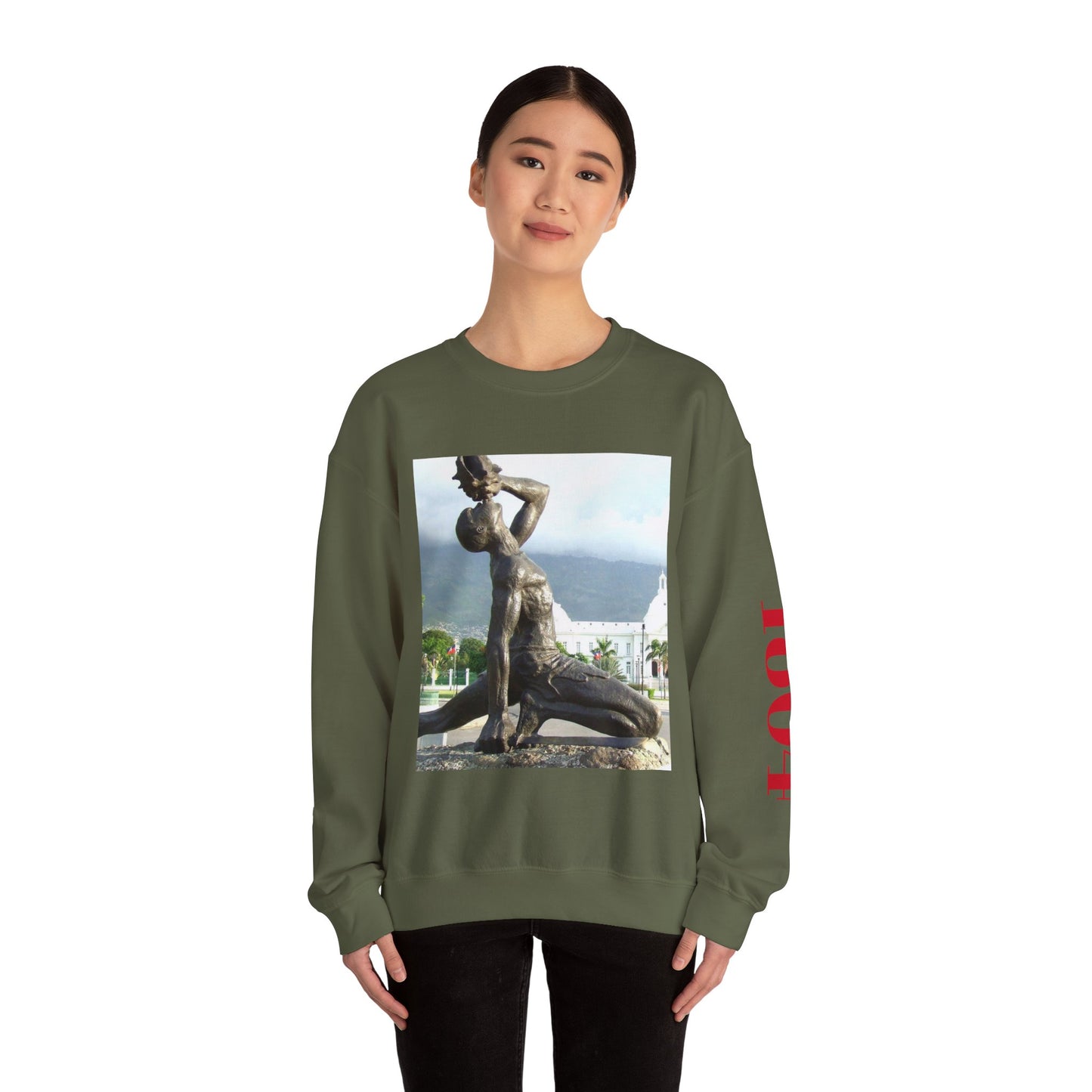 Artistic Unisex Crewneck Sweatshirt with Statue Design