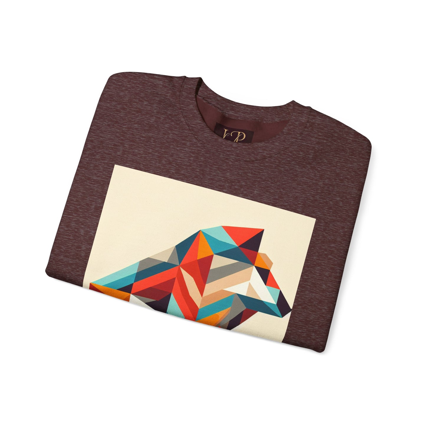 Geometric Wolf Crewneck Sweatshirt - Inspirational Quote Apparel