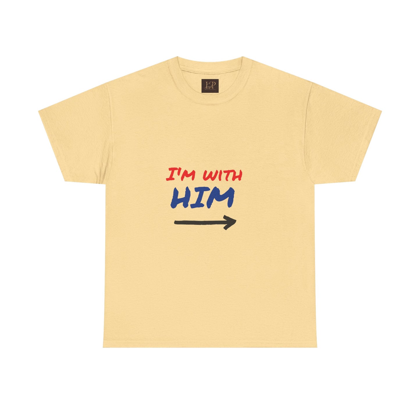 I'm With Him Unisex Heavy Cotton Tee - Casual Statement Tee for Any Occasion
