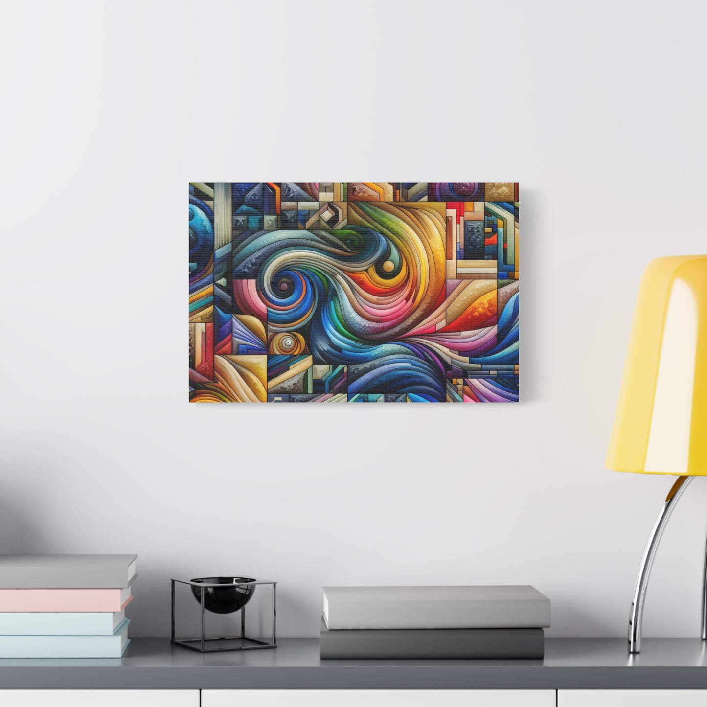 Vibrant Abstract Swirl Matte Canvas Art - Colorful Home Decor
