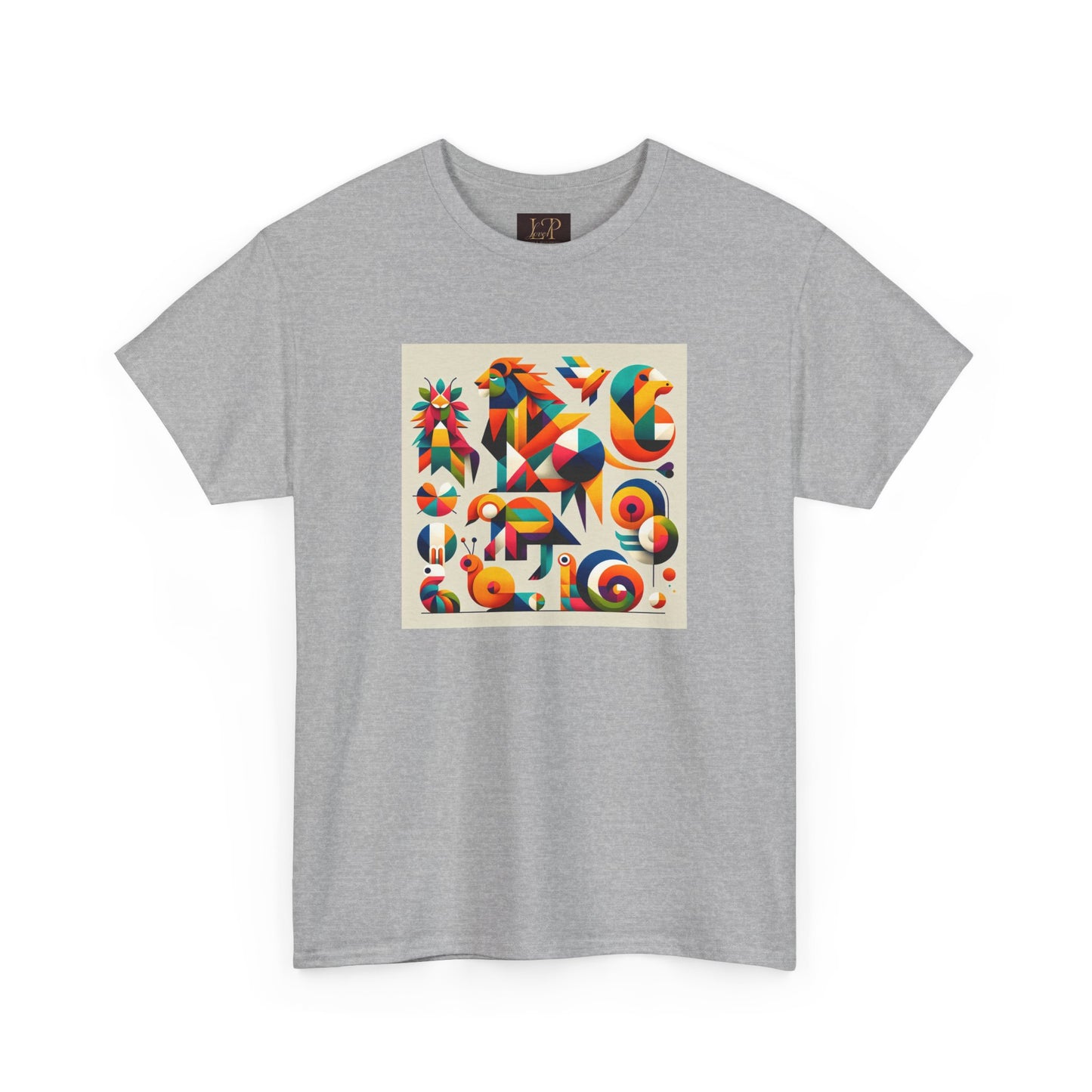 Vibrant Unisex Heavy Cotton Tee - Colorful Abstract Design