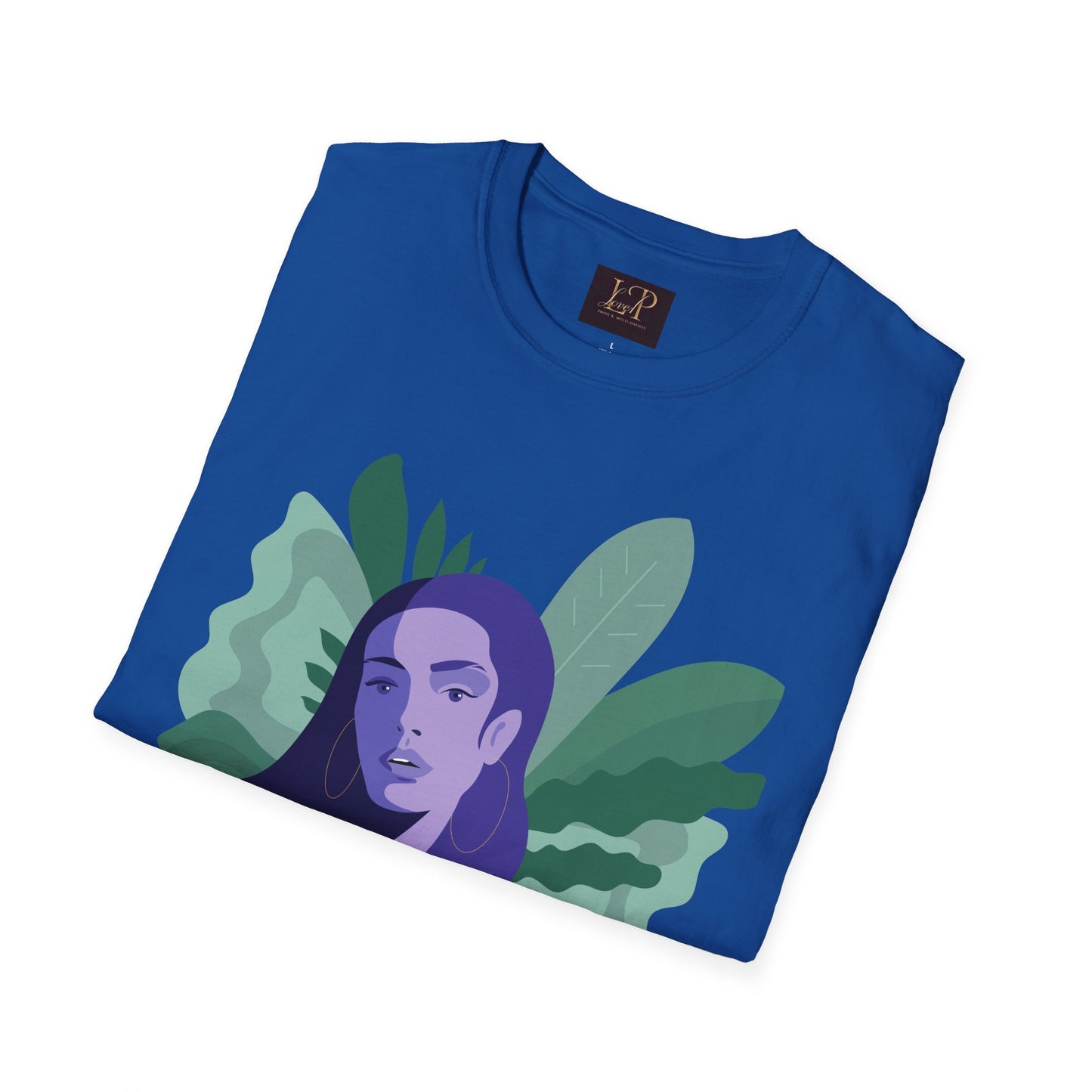 Chic Botanical Portrait T-Shirt for Nature Lovers