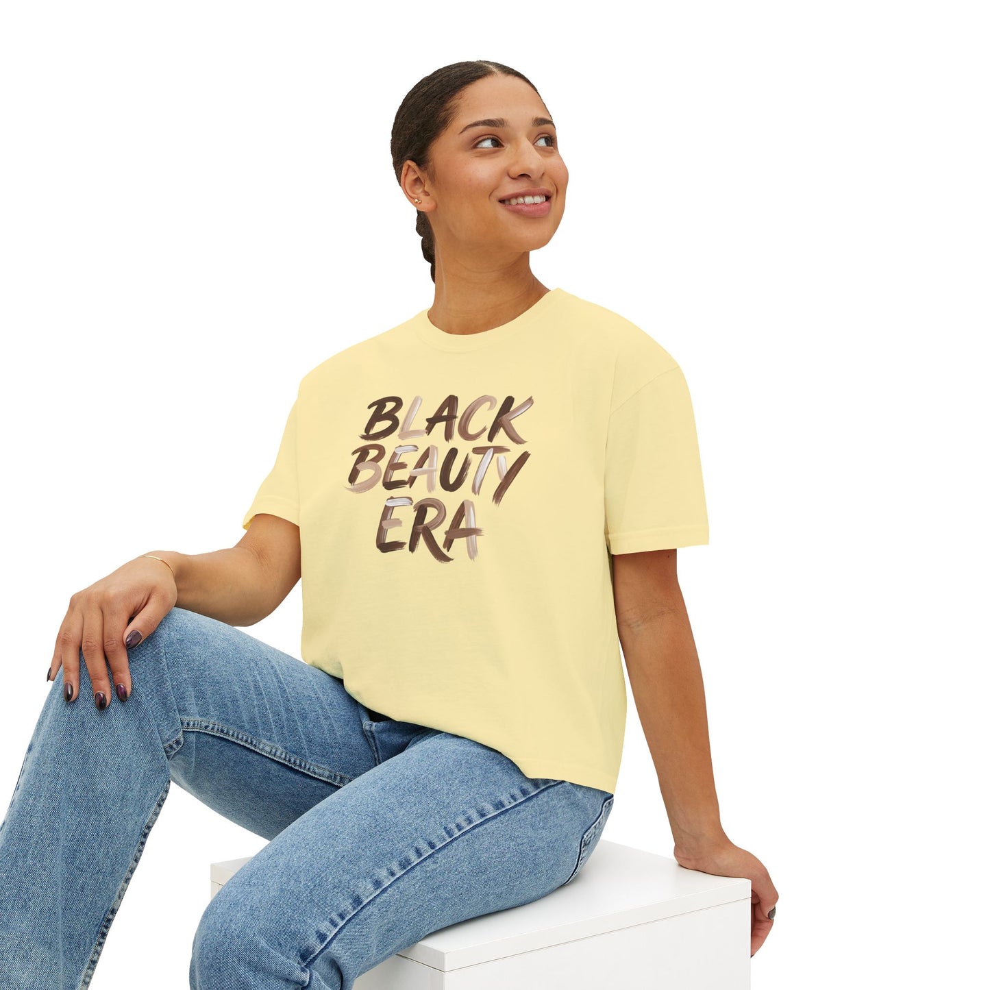 Black Beauty Era Boxy Tee — Women's Empowerment Graphic Shirt
