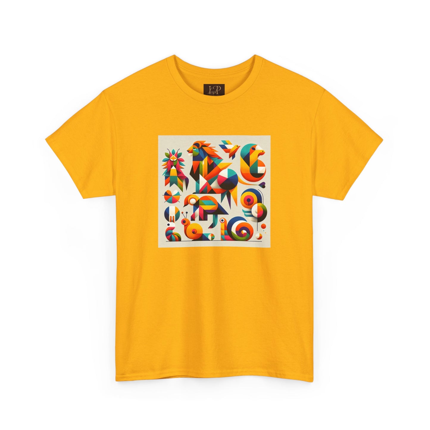 Vibrant Unisex Heavy Cotton Tee - Colorful Abstract Design