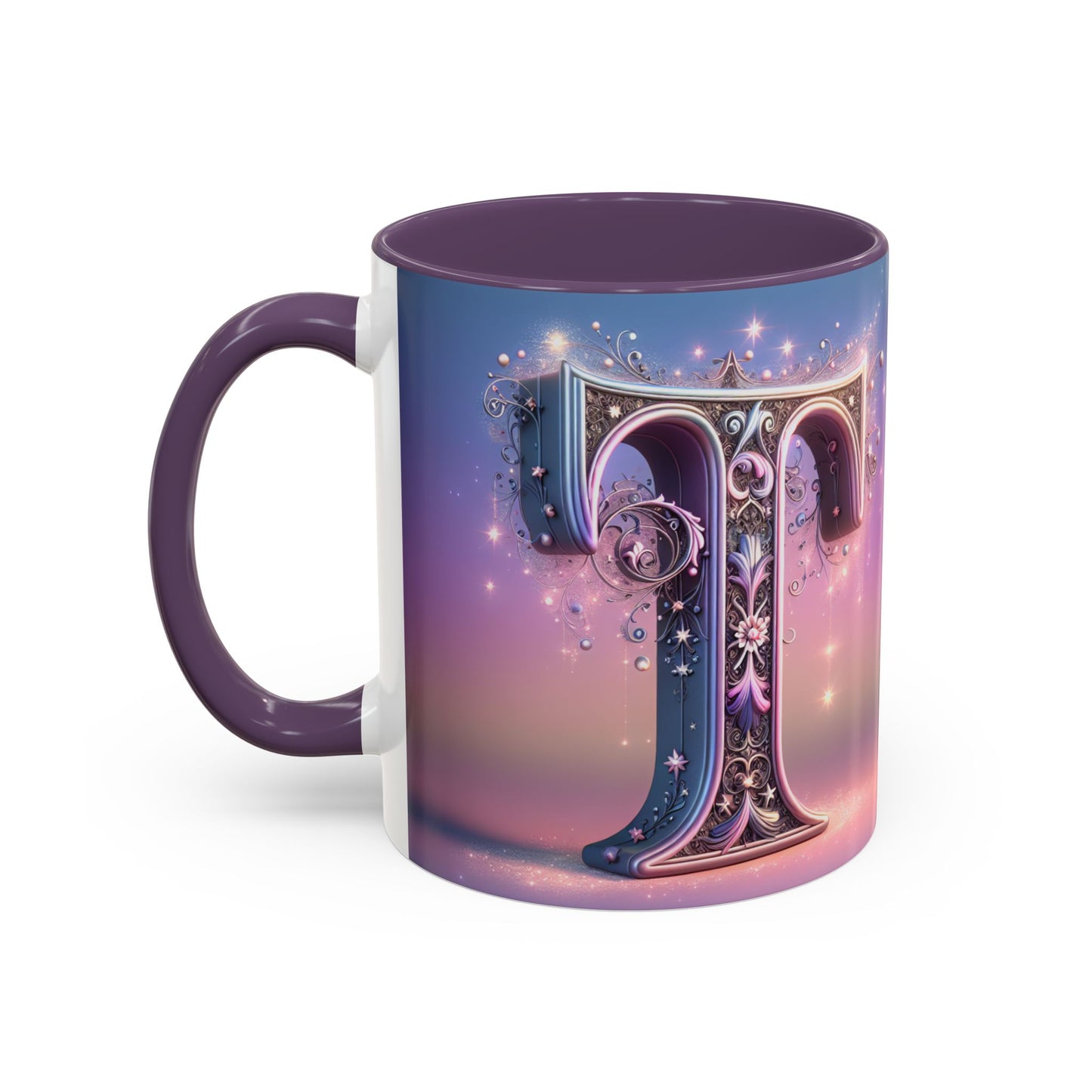 Elegant Decorative Letter "T" Coffee Mug - 11 & 15oz - Perfect Gift for Coffee Lovers!