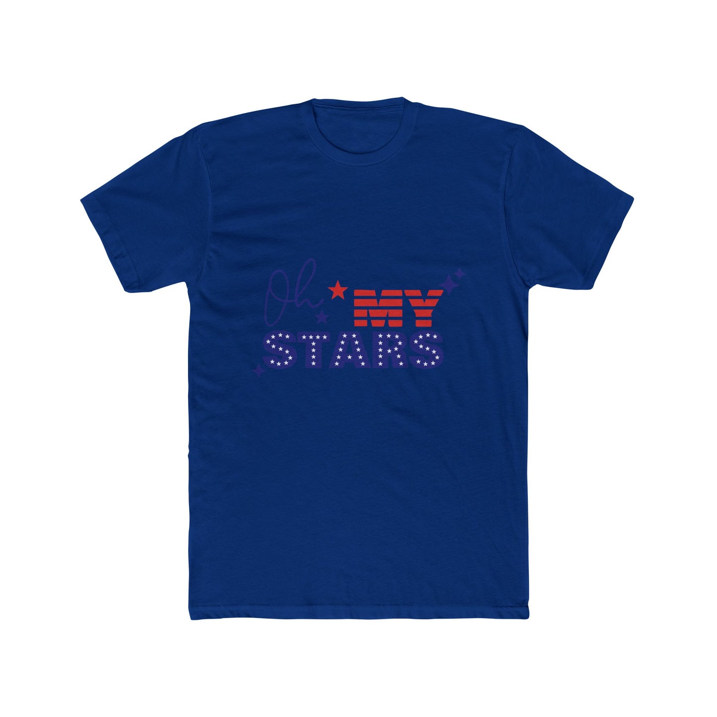 Patriotic Unisex Cotton Crew Tee - "Oh My Stars" Design