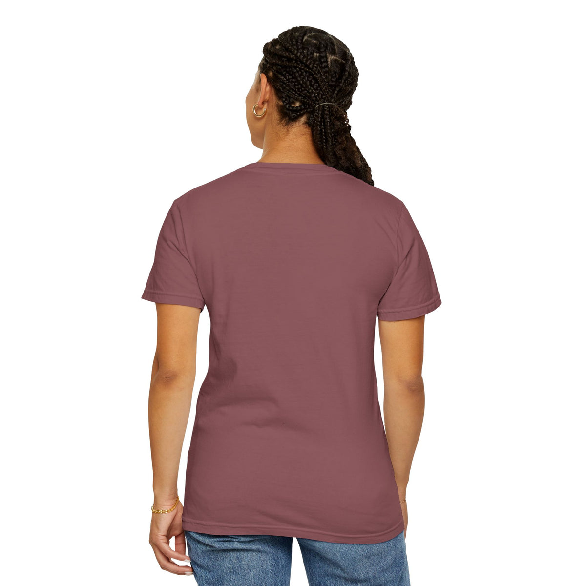 T-Shirt — Tiny Red-Haired Skateboarder Chest Graphic, Minimal Streetwear Tee