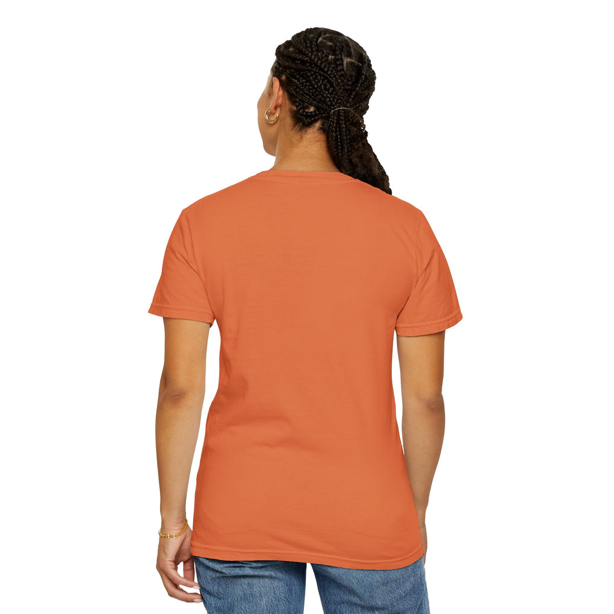 T-Shirt — Tiny Red-Haired Skateboarder Chest Graphic, Minimal Streetwear Tee