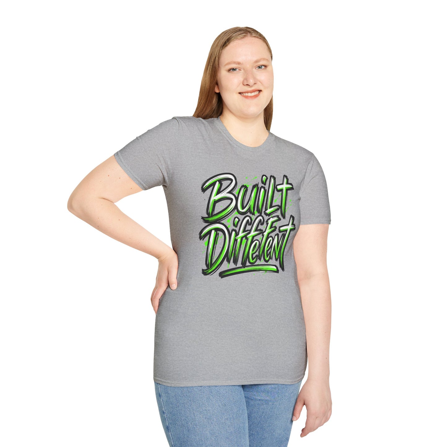 Built Different T-Shirt — Bold Neon Graffiti Tee