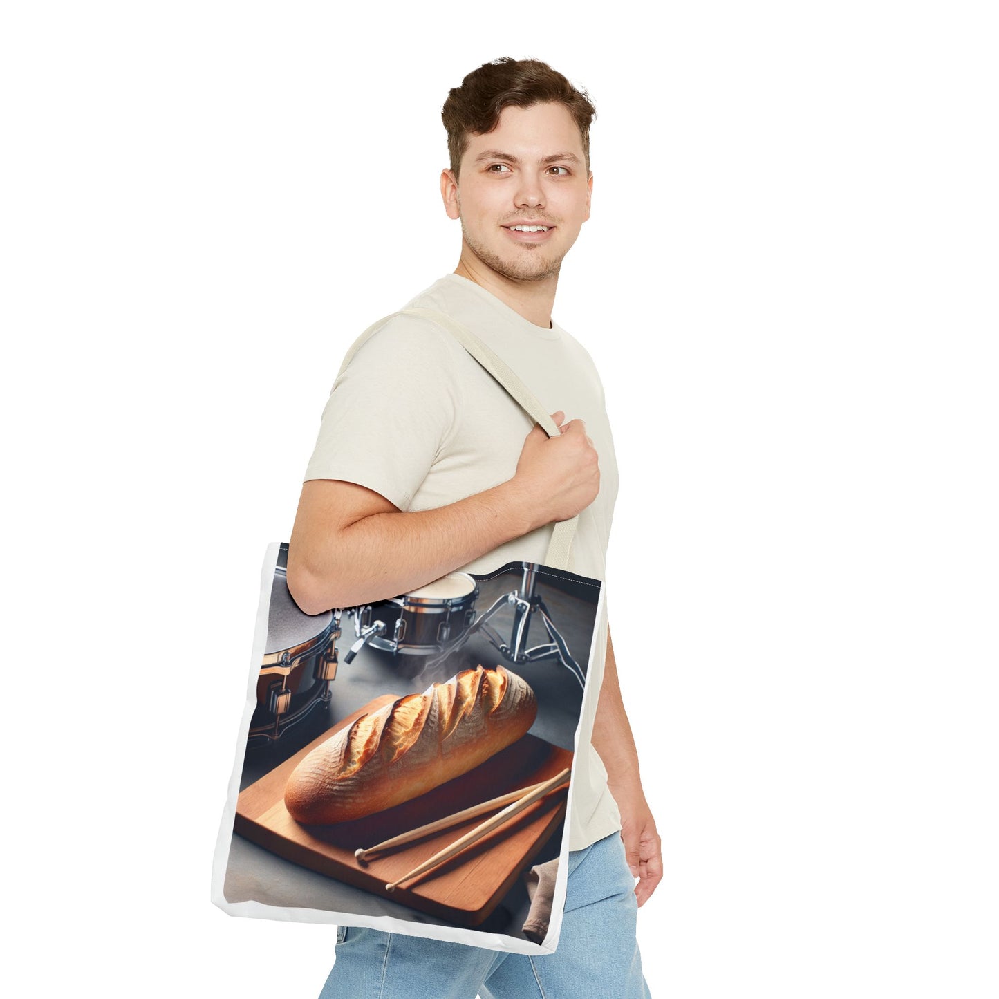 Bread & Drums Tote Bag – Perfect for Food Lovers & Musicians