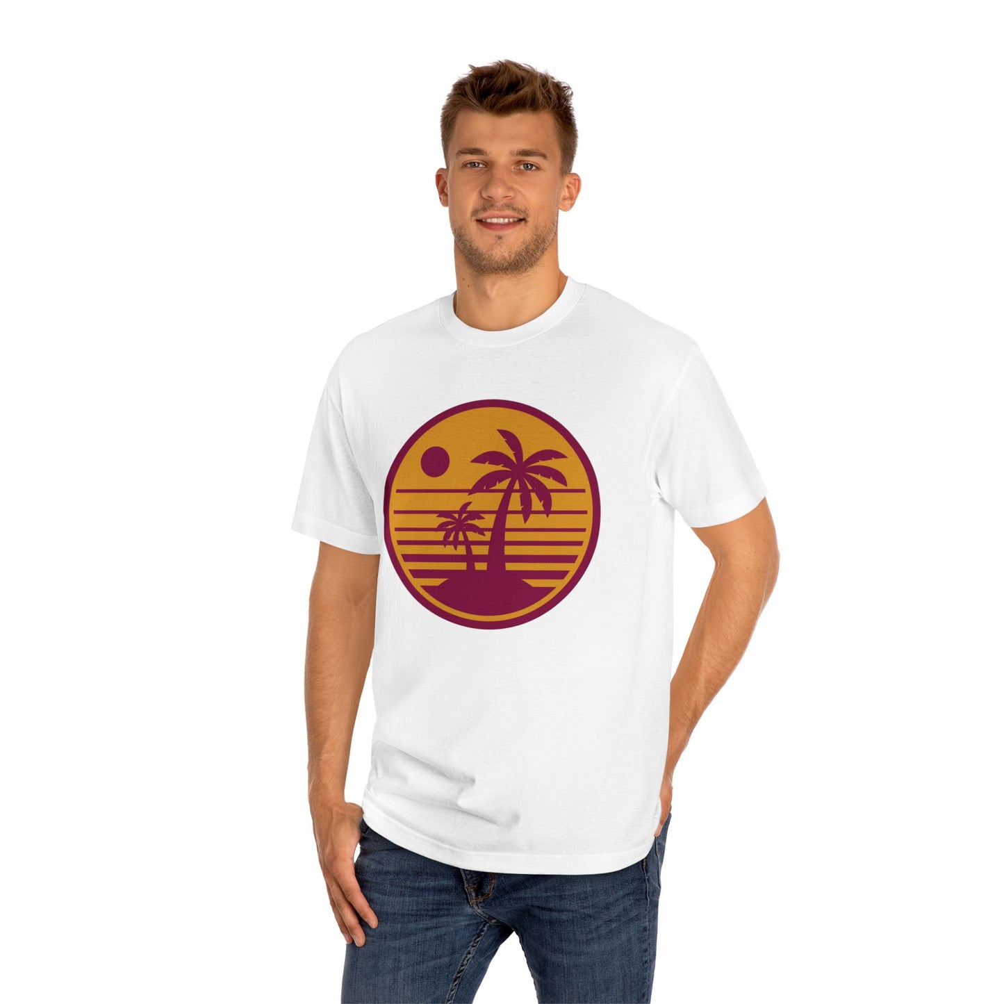 Retro Sunset Palm Tree Unisex Classic Tee
