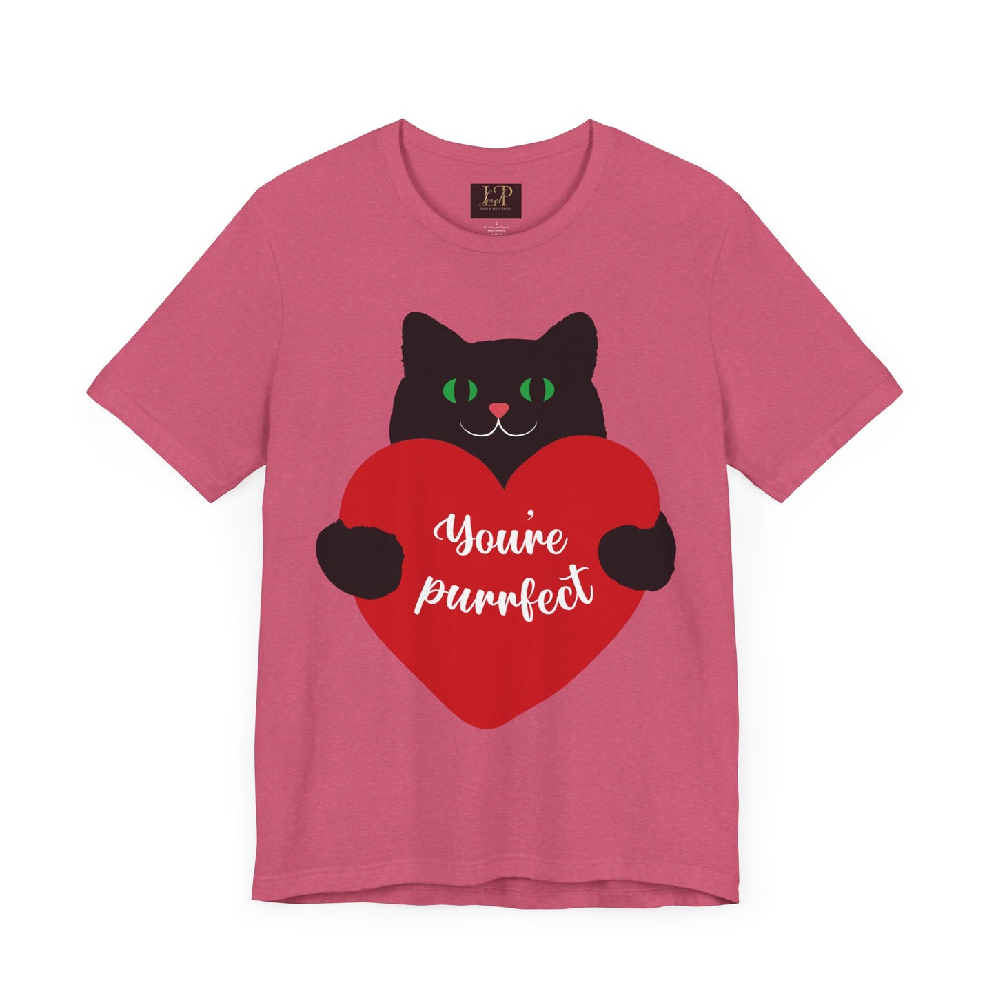 Purrfect Love Cat Tee - Cute Unisex Jersey Short Sleeve Shirt