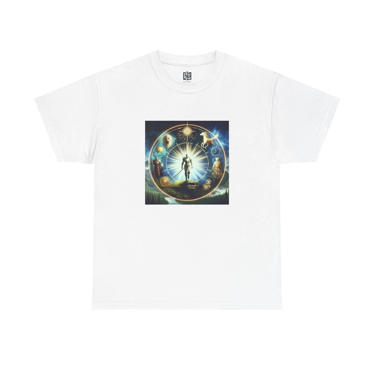 Cosmic Connection Unisex Heavy Cotton Tee - Celestial Design for Star Lovers