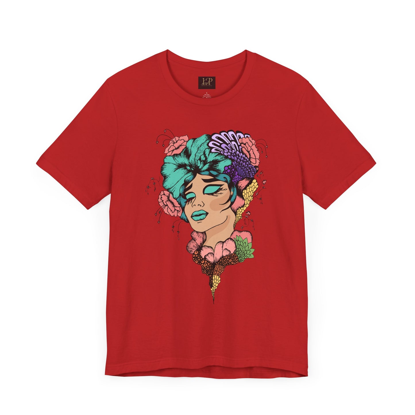 Artistic Floral Unisex Tee with Vibrant Design