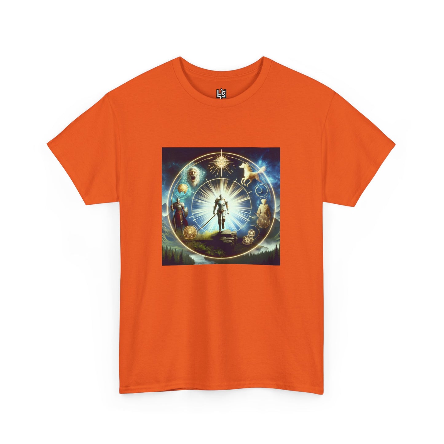 Cosmic Connection Unisex Heavy Cotton Tee - Celestial Design for Star Lovers