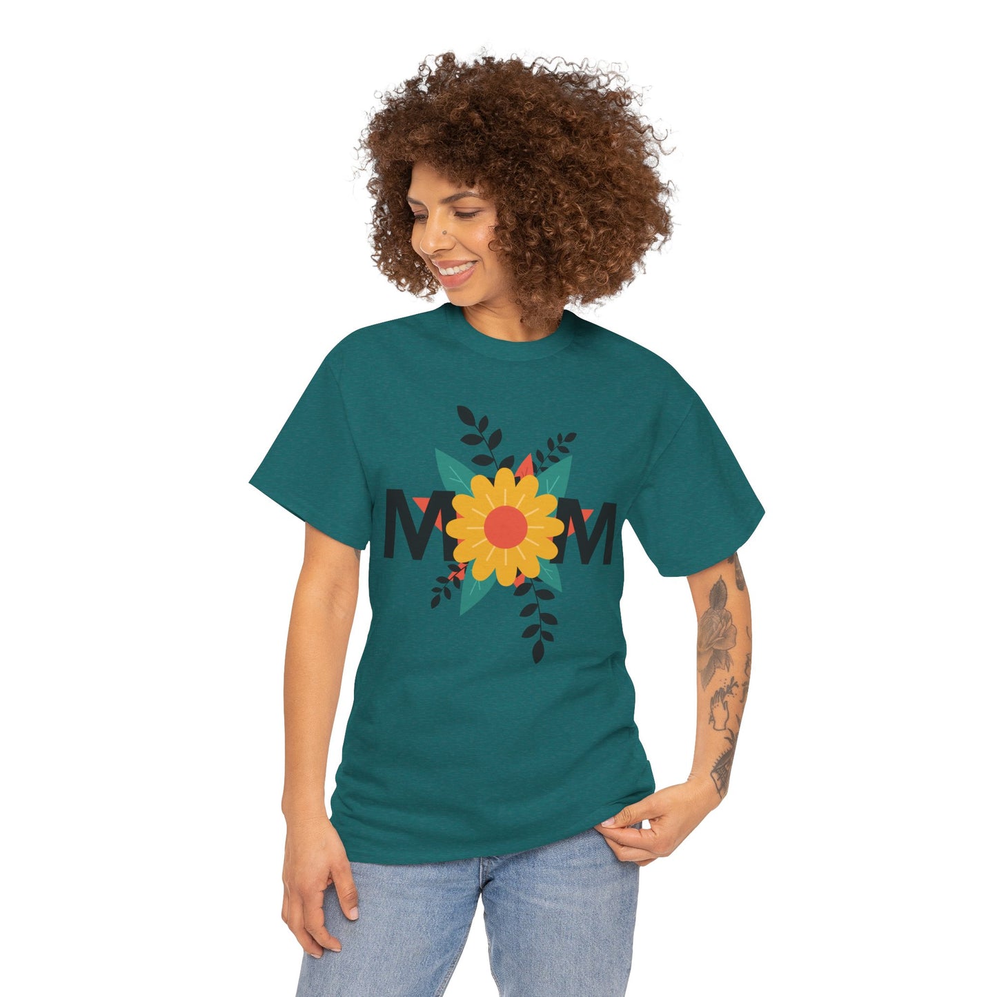 Mom Floral Unisex Heavy Cotton Tee - Perfect Gift for Mother's Day