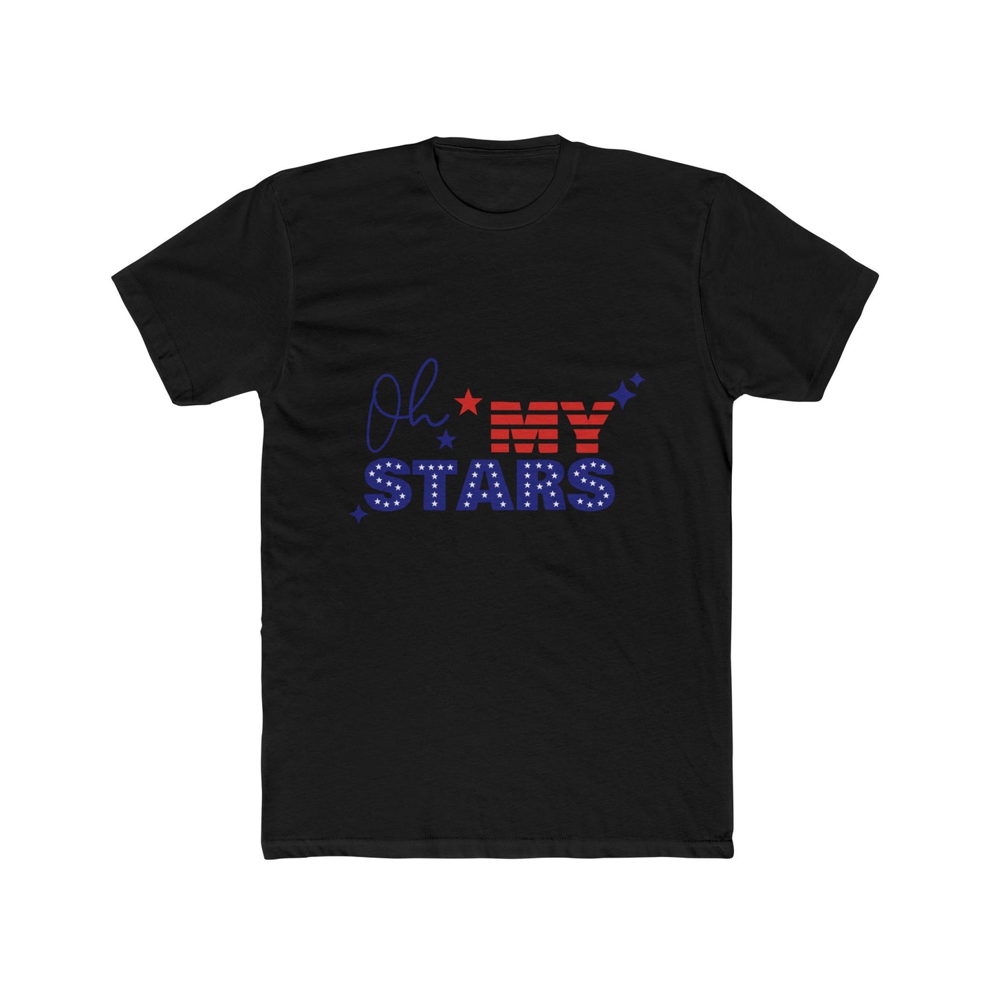 Patriotic Unisex Cotton Crew Tee - "Oh My Stars" Design