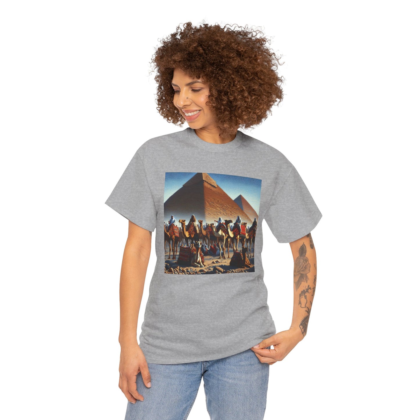 Pyramid Adventure Unisex Heavy Cotton Tee | Vintage Egypt Design