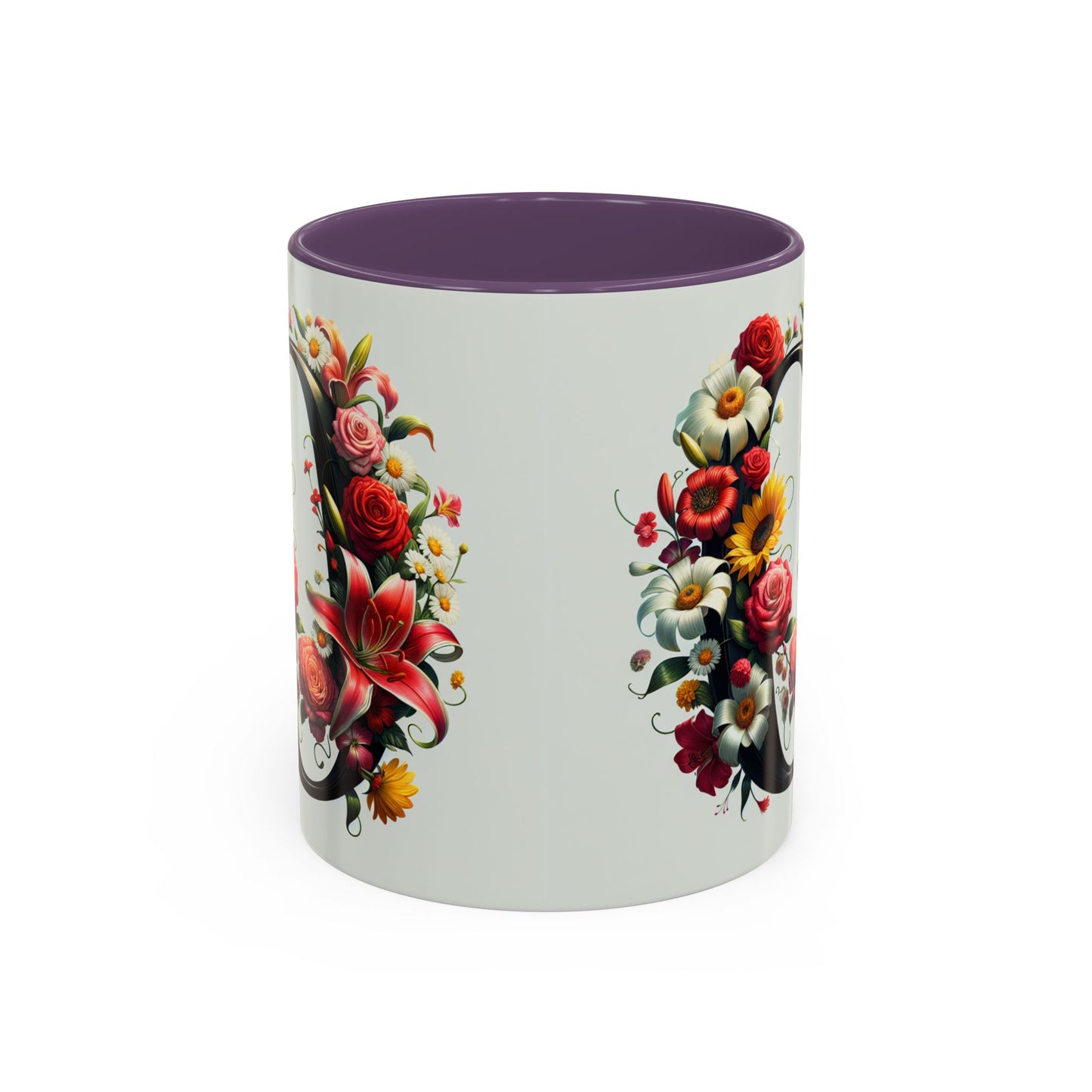 Floral Accent Coffee Mug - Elegant & Vibrant Design for Flower Lovers