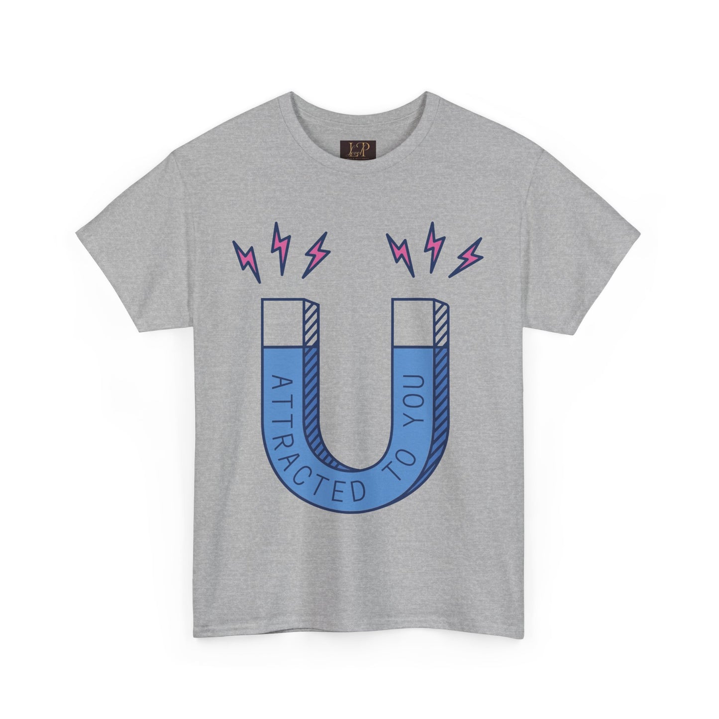 Unisex Heavy Cotton Tee - "Attracted to You" Magnet Graphic T-Shirt