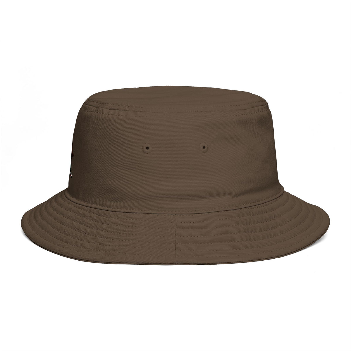 Brown Streetwear Bucket Hat with Small Kid Cartoon Graphic
