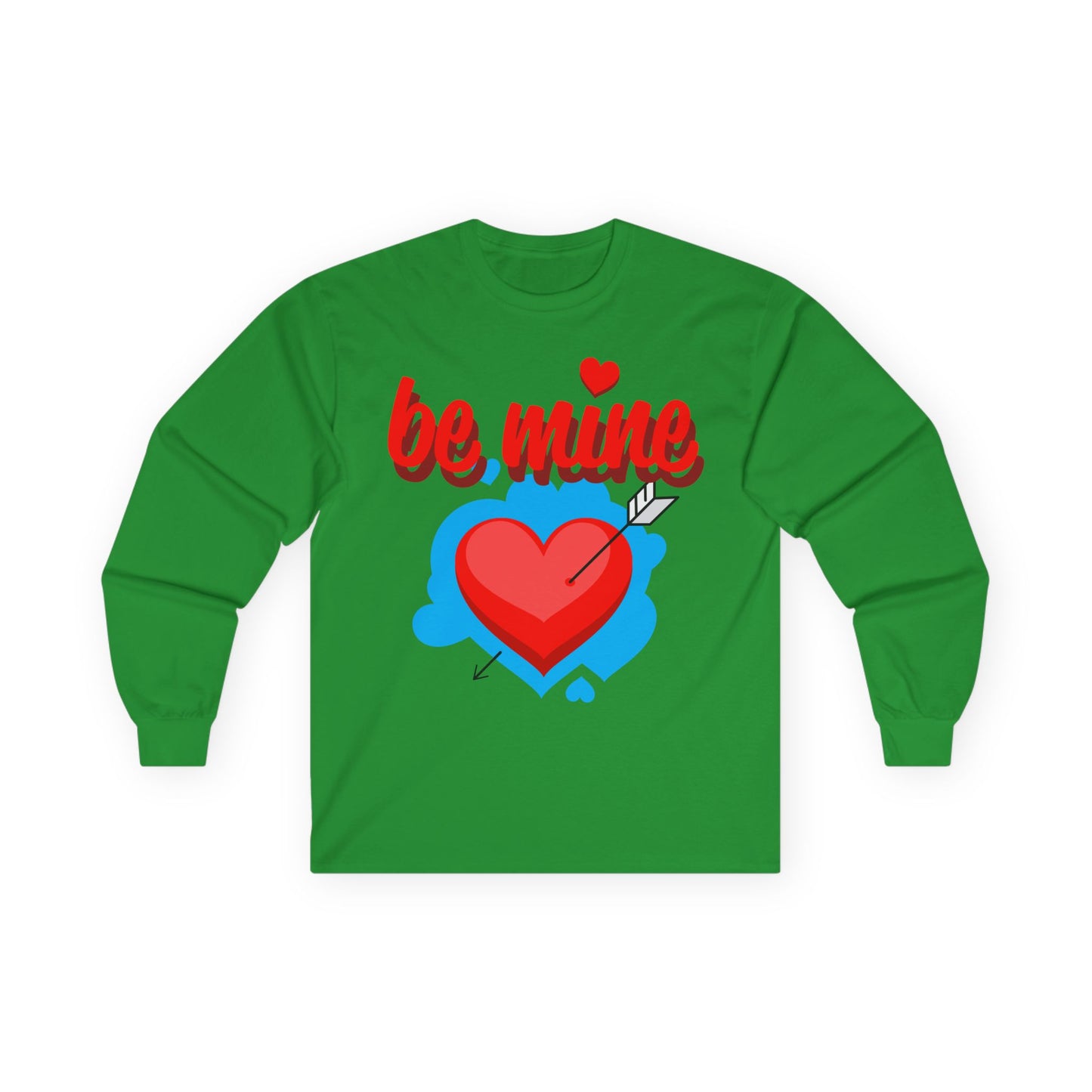 Be Mine Heart Long Sleeve Tee — Valentine’s Day Cupid Arrow Design