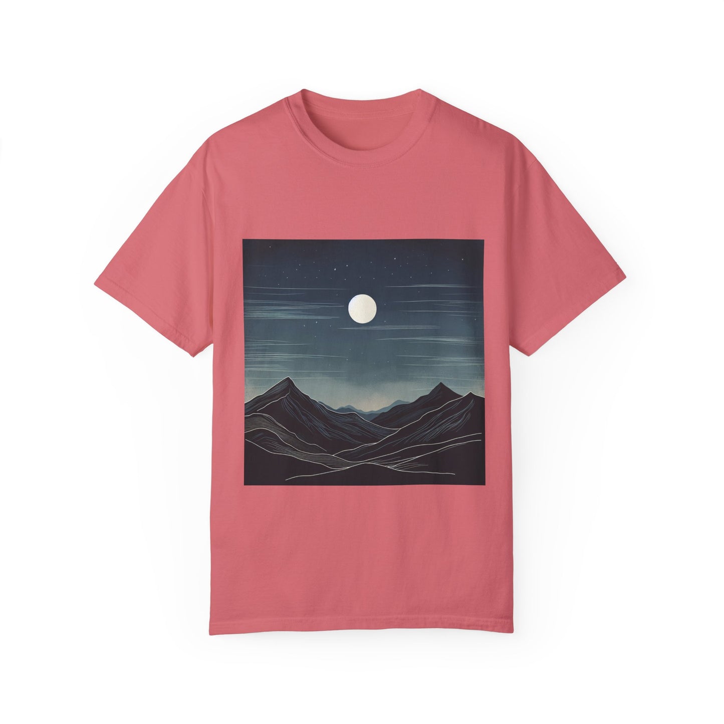 Moonlit Mountains Unisex Garment-Dyed T-shirt | Nature-Inspired Style for Adventurers