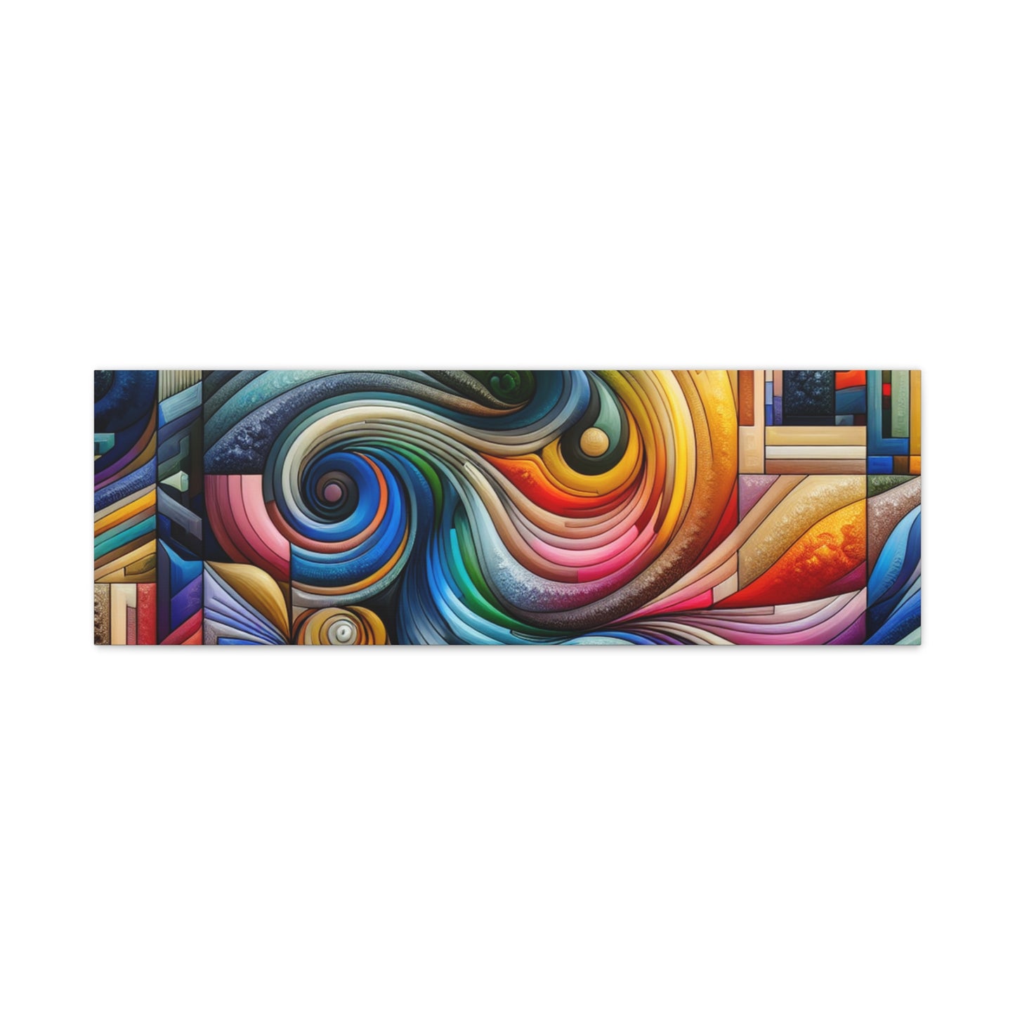 Vibrant Abstract Swirl Matte Canvas Art - Colorful Home Decor