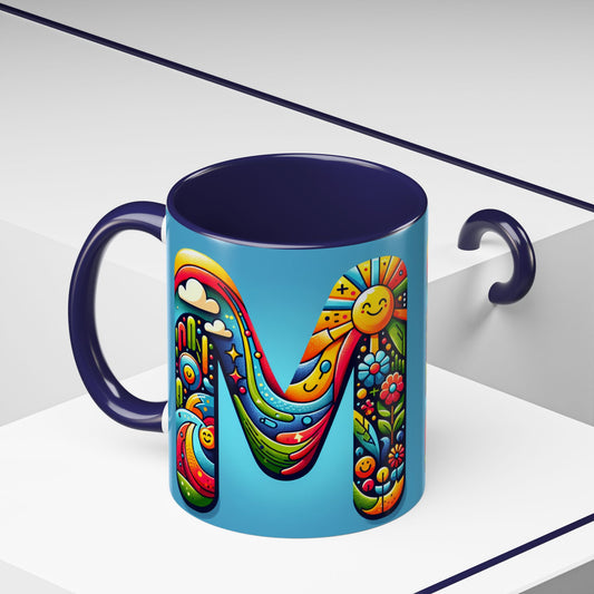 Colorful Floral Initial Coffee Mug - Vibrant Inspirational Drinkware for Home & Office