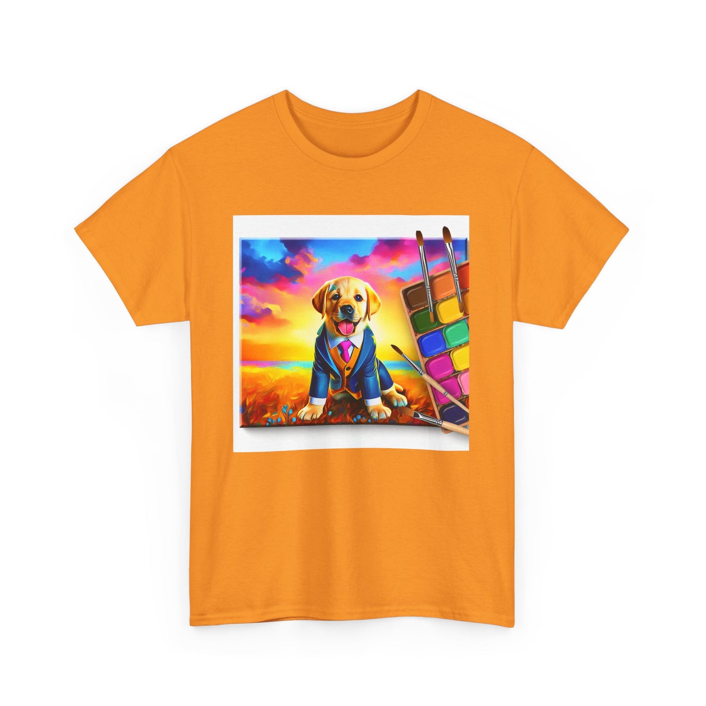 Playful Dog Art Unisex Heavy Cotton Tee