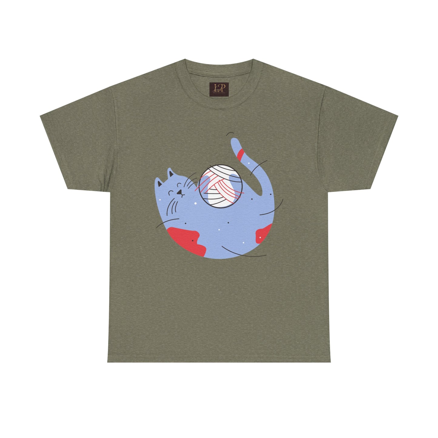 Playful Cat Design Unisex Heavy Cotton Tee - Perfect Gift for Cat Lovers