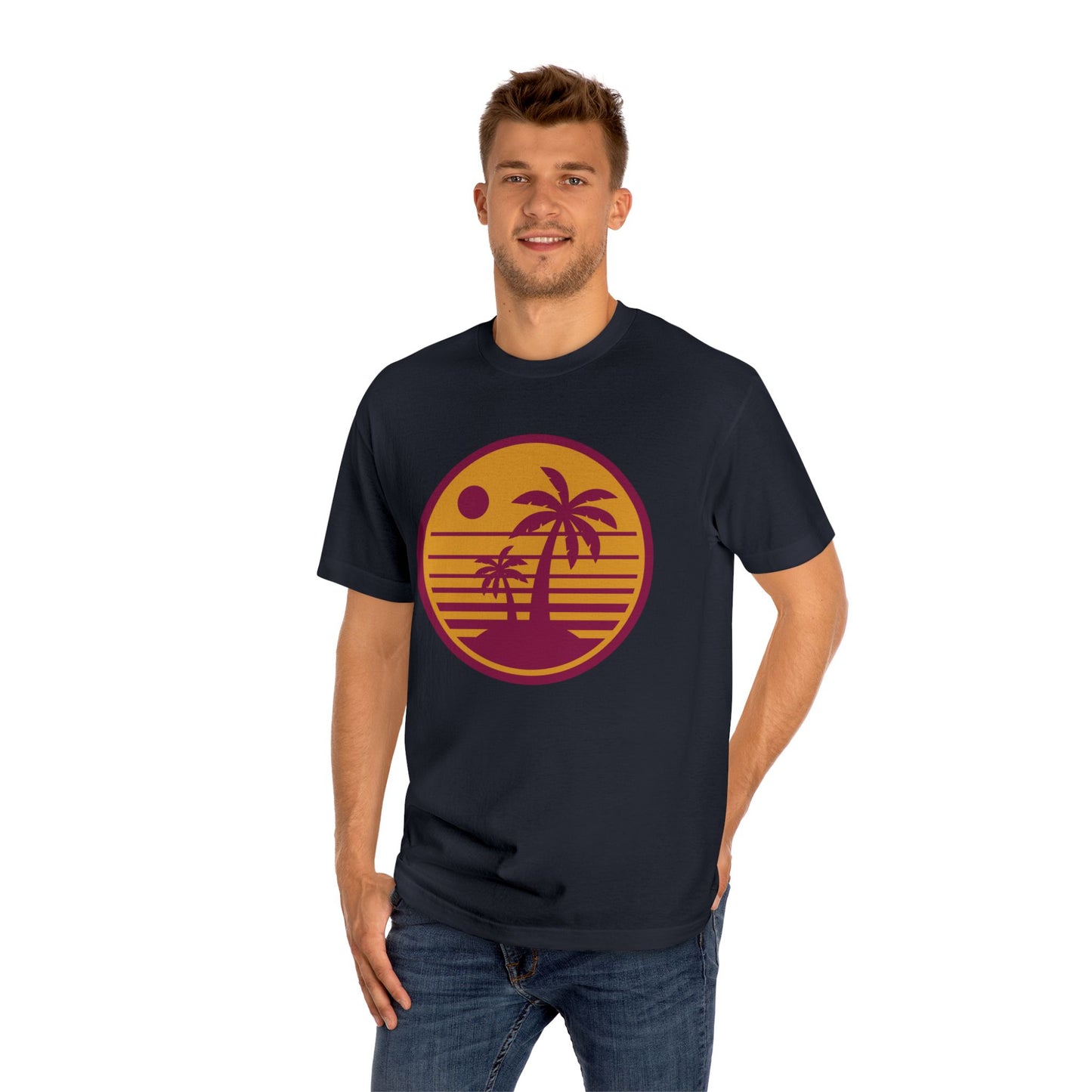 Retro Sunset Palm Tree Unisex Classic Tee