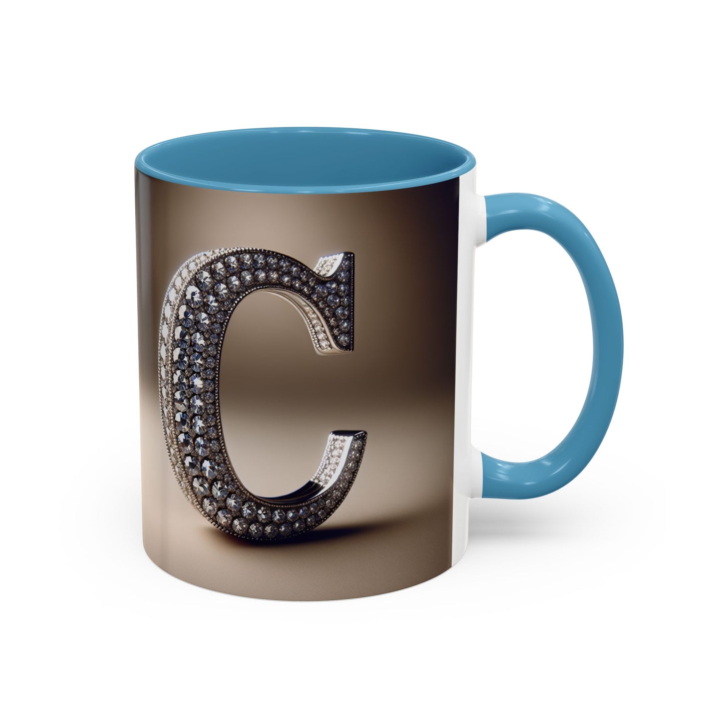 Elegant Initial 'C' Accent Coffee Mug - 11oz & 15oz Ceramics for Personalized Gifts