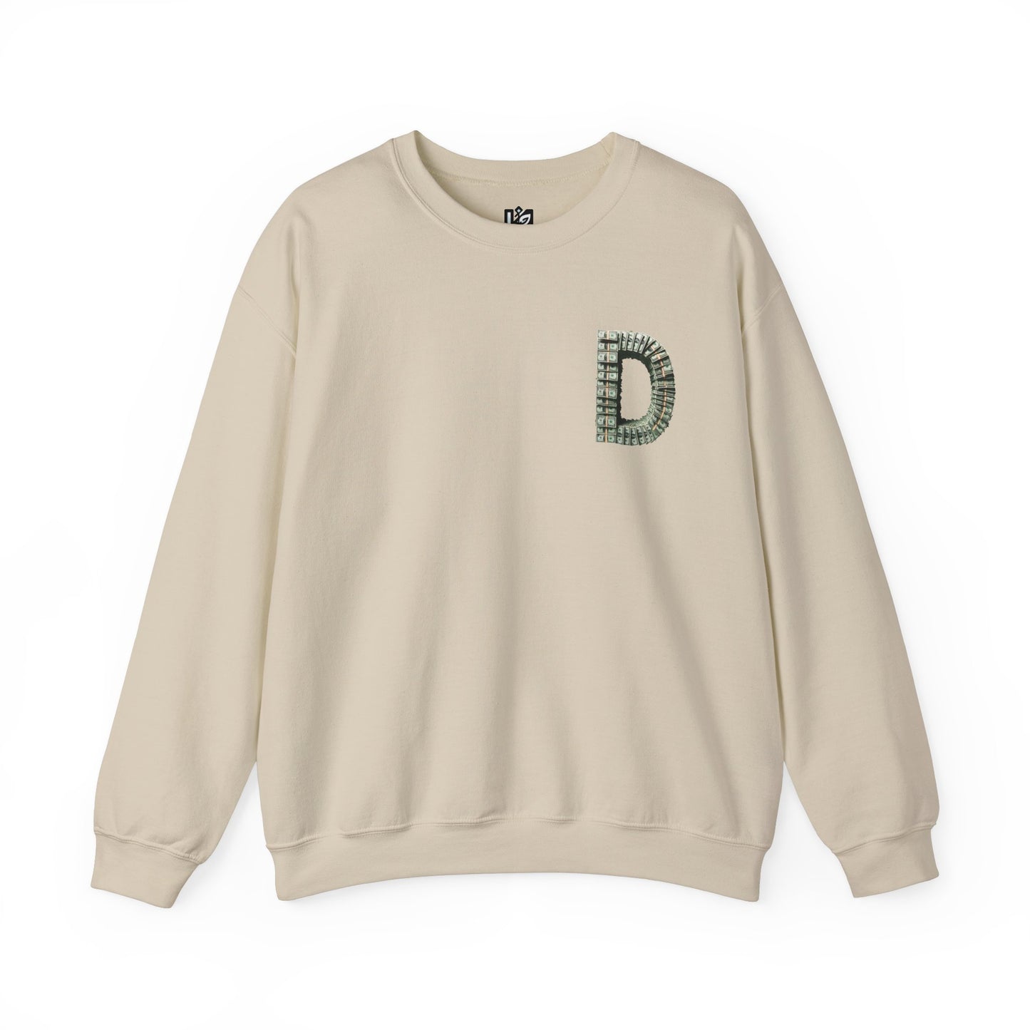 Unisex Crewneck Sweatshirt with 'D' and Dollar Sign Design | Stylish & Cozy Apparel for Casual Days