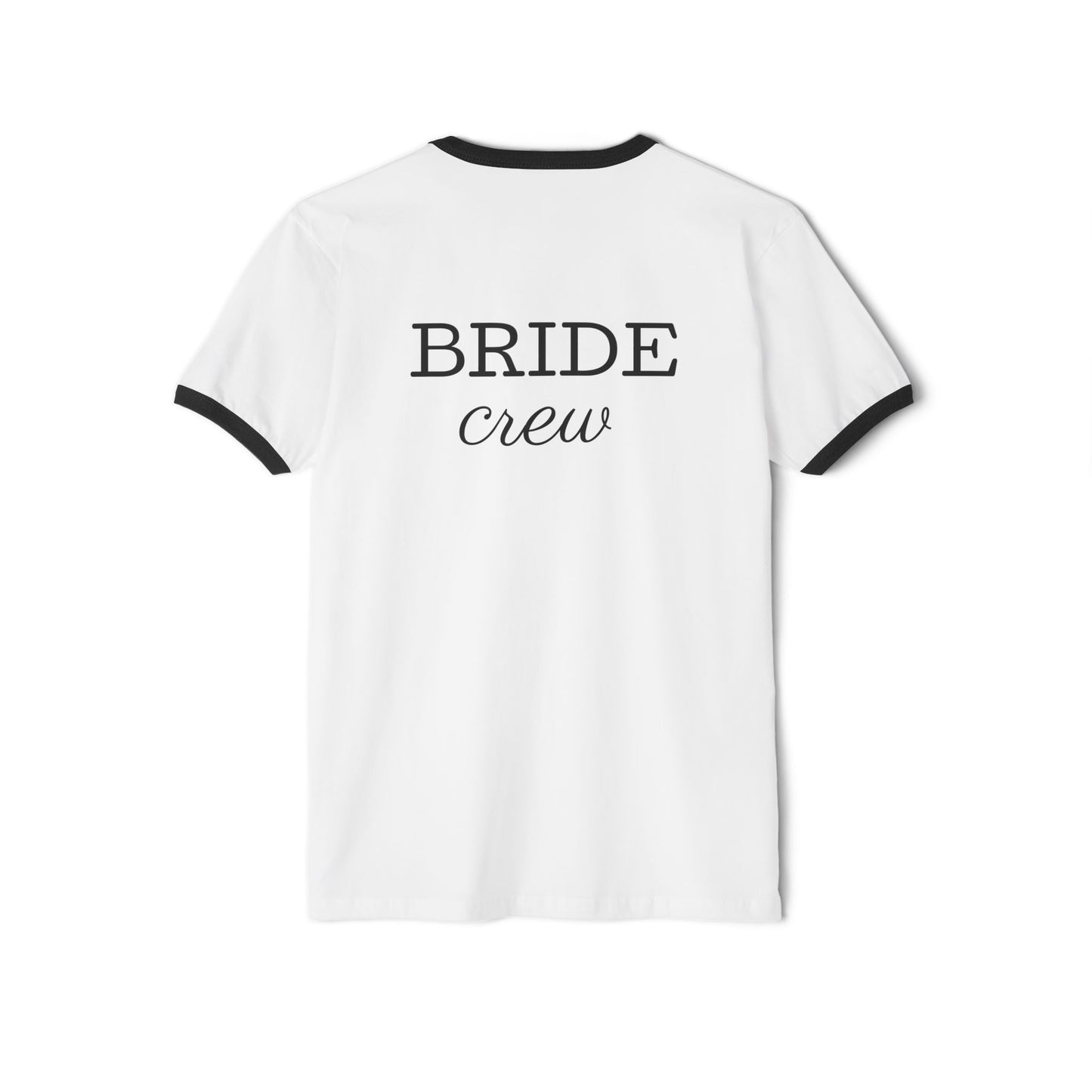 Bride Crew Unisex Cotton Ringer T-Shirt with Heart Design